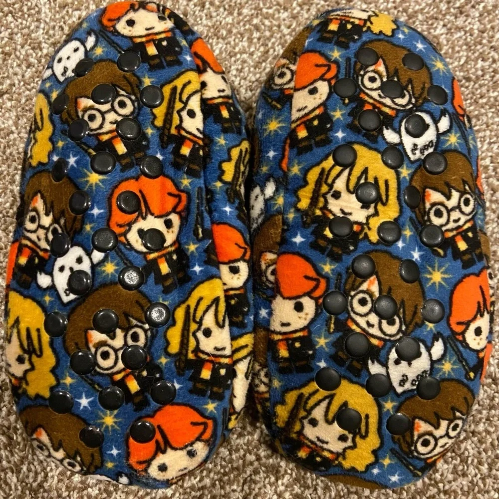 Childs Harry Potter Blue Microsuede Slipper Socks S/M 4-7